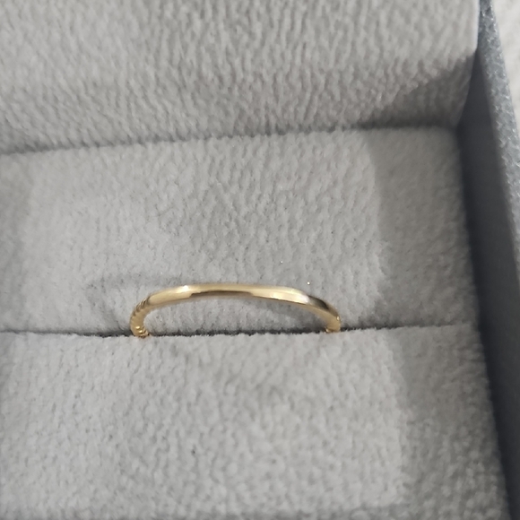 Gold and Diamond Ring with Dainty Band - Picture 6 of 9
